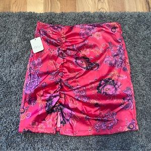 NWT Free people satin skirt floral print